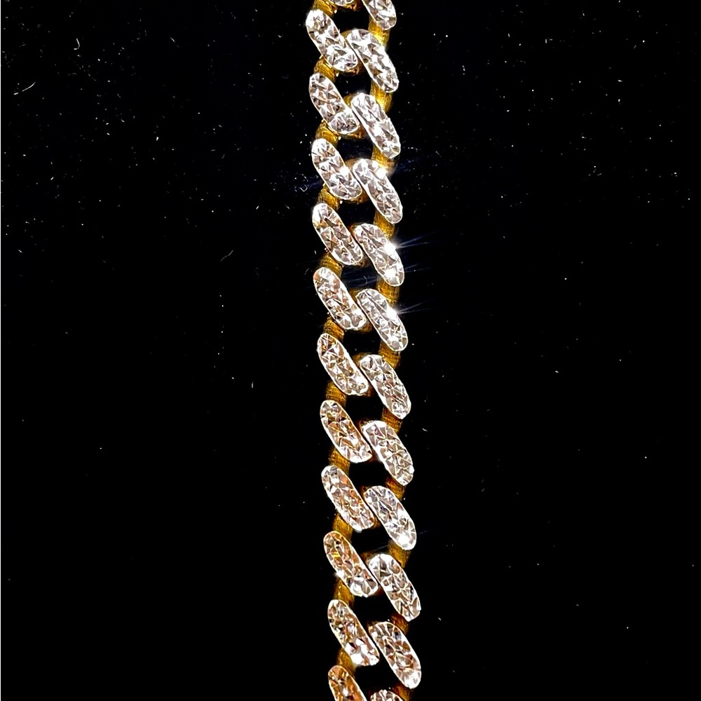10KY Turkish Cuban Men’s bracelet with diamond cuts